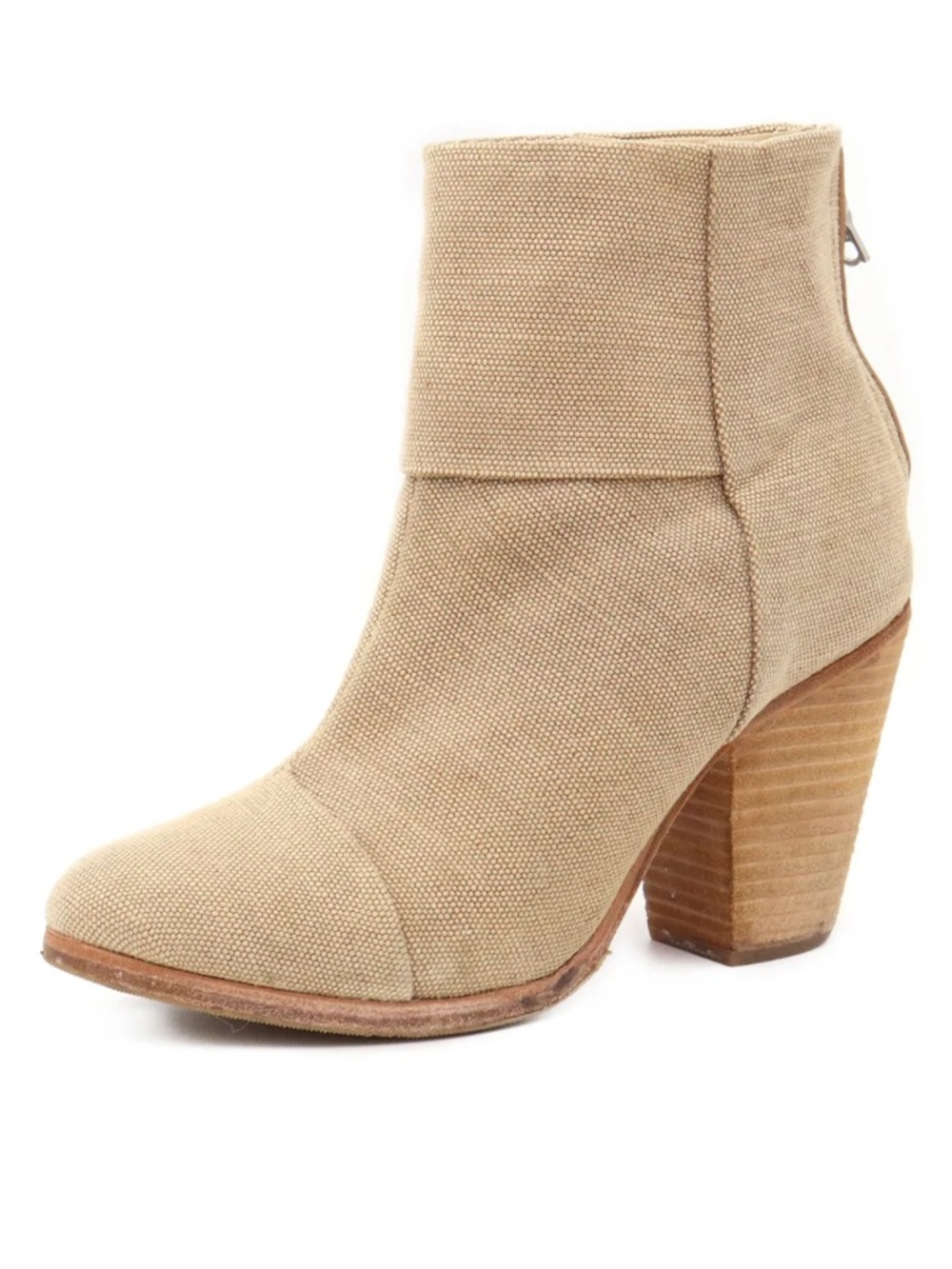 Rag & bone classic newbury canvas ankle booties stacked heel sz 9.5